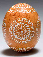pisanki wg wzorów łemkowskich, technika batikowa, Aleksandra Hryńczuk, 1976