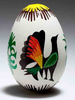 pisanka wg wzorów łowickich, technika aplikacyjna, Marta Solik-Żytecka, 2005